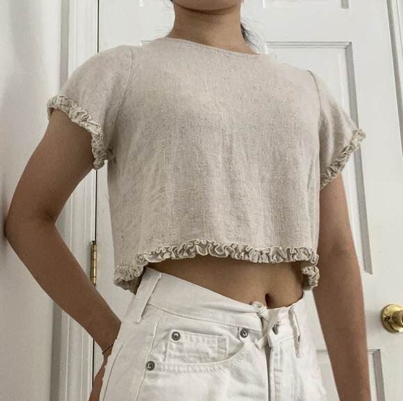 Pacsun ruffle trim crop top - Picture 2 of 4